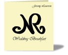 Jeremy & Susie Menu card.